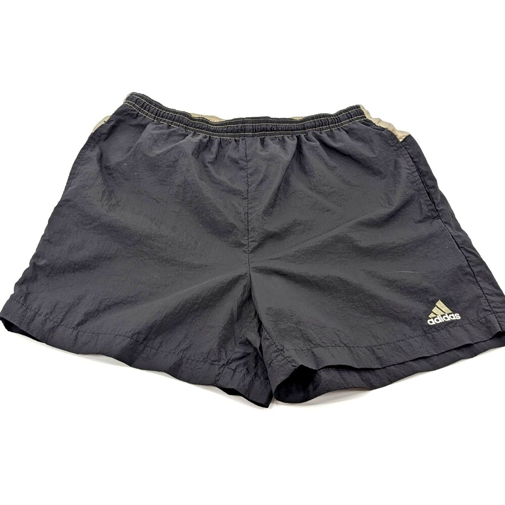 Adidas Womens Black Green Athletic Performance Running Track Shorts Size Small